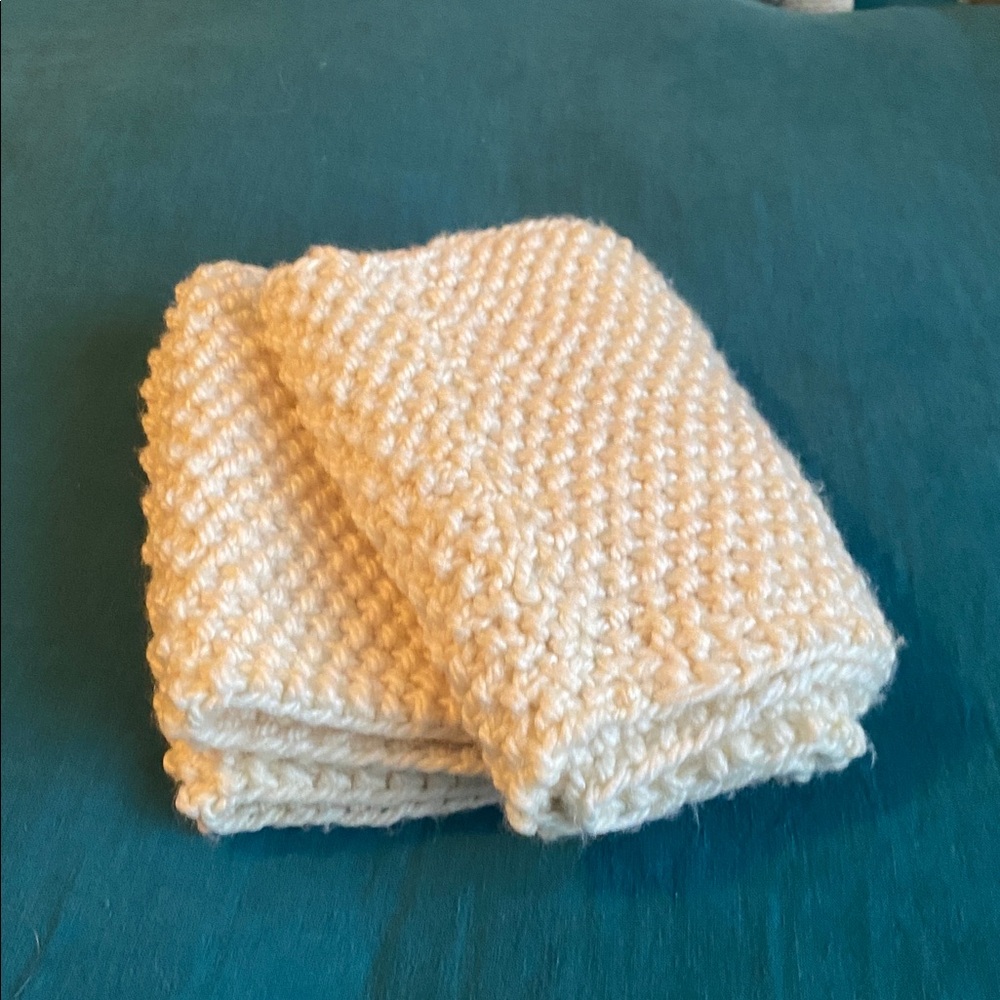 Cream Knit Circle Scarf